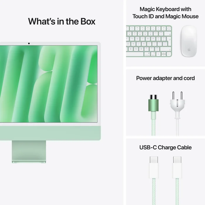 Stacionārais dators Apple iMac 24-inch M4 chip with 10 core CPU and 10 core GPU 16+512GB - Green RUS