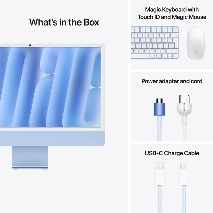 Stacionārais dators Apple iMac 24-inch M4 chip with 10 core CPU and 10 core GPU 16+512GB - Blue INT