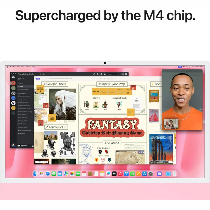 Stacionārais dators Apple iMac 24-inch M4 chip with 8 core CPU and 8 core GPU 16+256GB - Pink INT