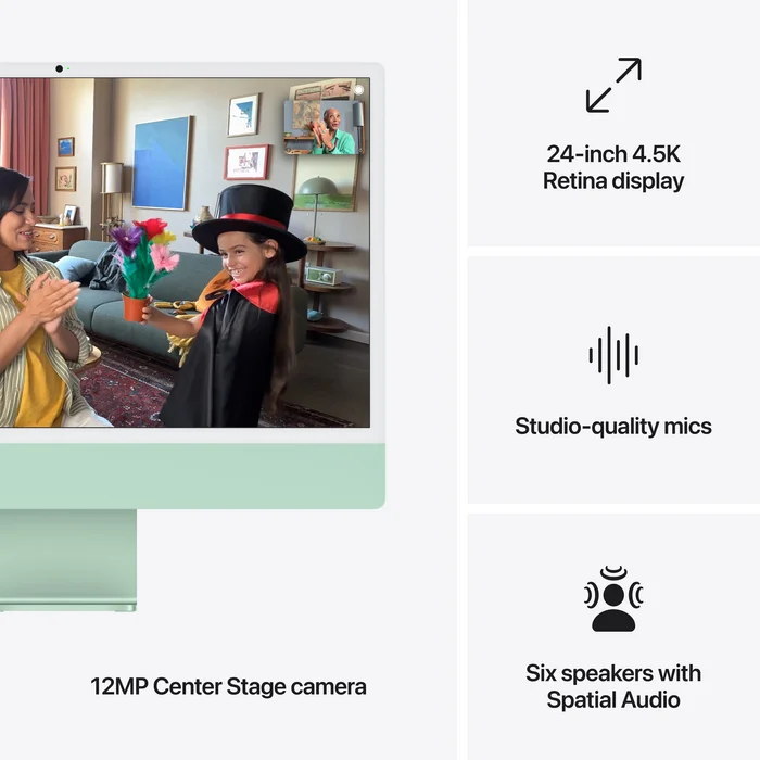 Stacionārais dators Apple iMac 24-inch M4 chip with 10 core CPU and 10 core GPU 16+256GB - Green INT