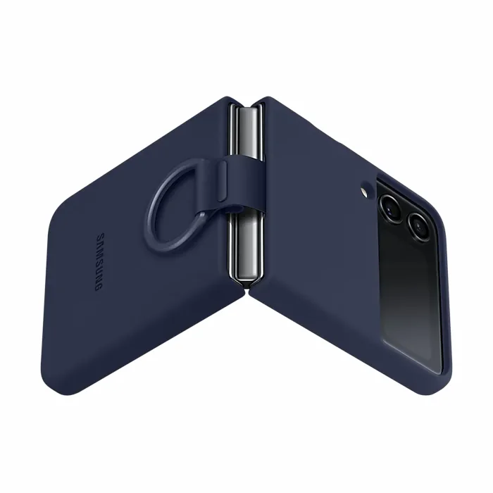Samsung Galaxy Z Flip4 Silicone Cover with Ring Navy