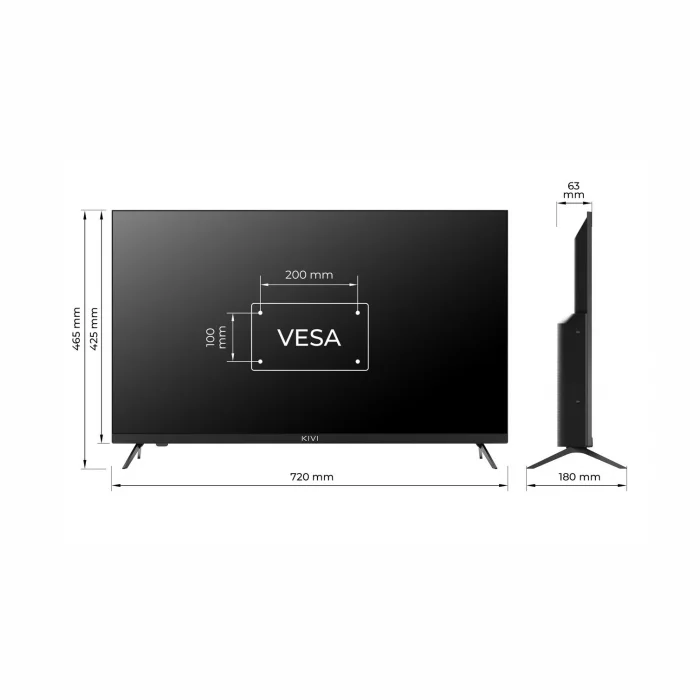 Televizors Kivi 32" HD LED Android TV Black 32H760QB