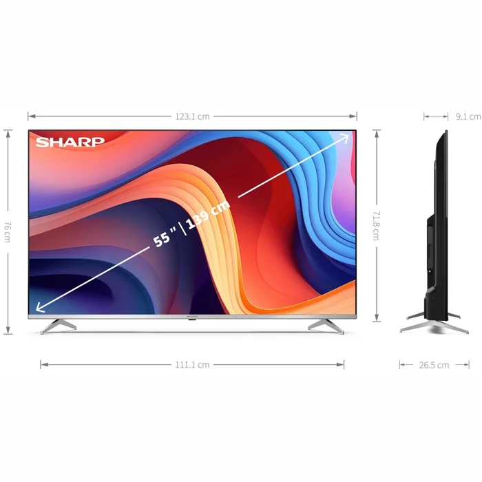 Televizors Sharp 55" UHD QLED Google TV 55GP6260E