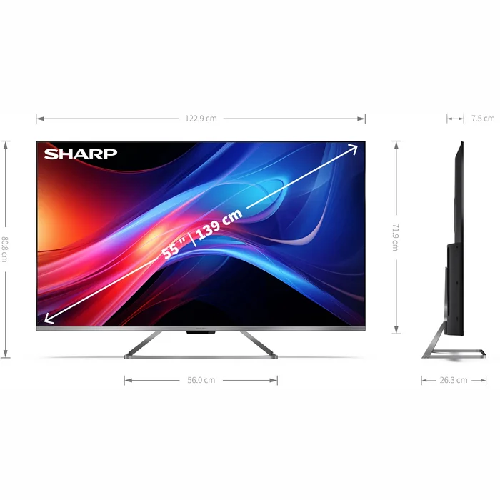 Televizors Sharp 55" UHD QLED Google TV 55GP7265E