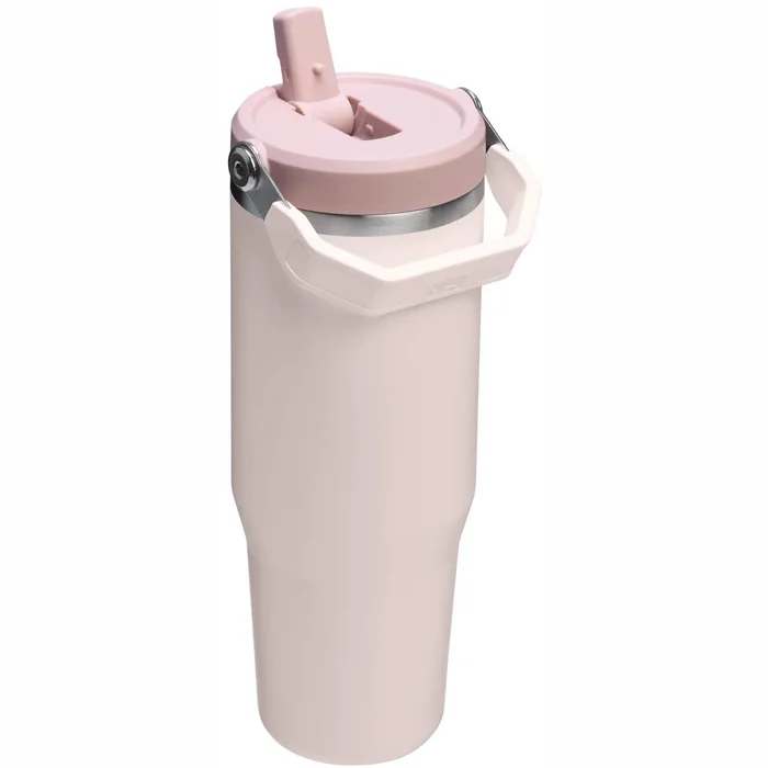 Termokrūze ar salmiņu Stanley The IceFlow Flip Straw 2.0 Tumbler 0,89l Rose Quartz