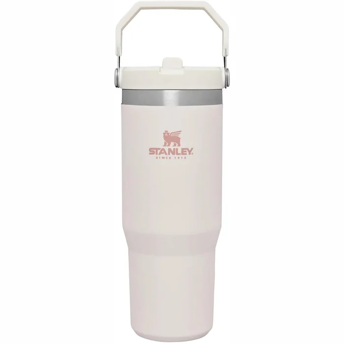 Termokrūze ar salmiņu Stanley The IceFlow Flip Straw Tumbler 0.89l Rose Quartz