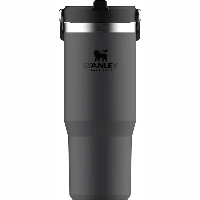 Termokrūze ar salmiņu Stanley The IceFlow Flip Straw Tumbler 0.89l Tumši pelēka