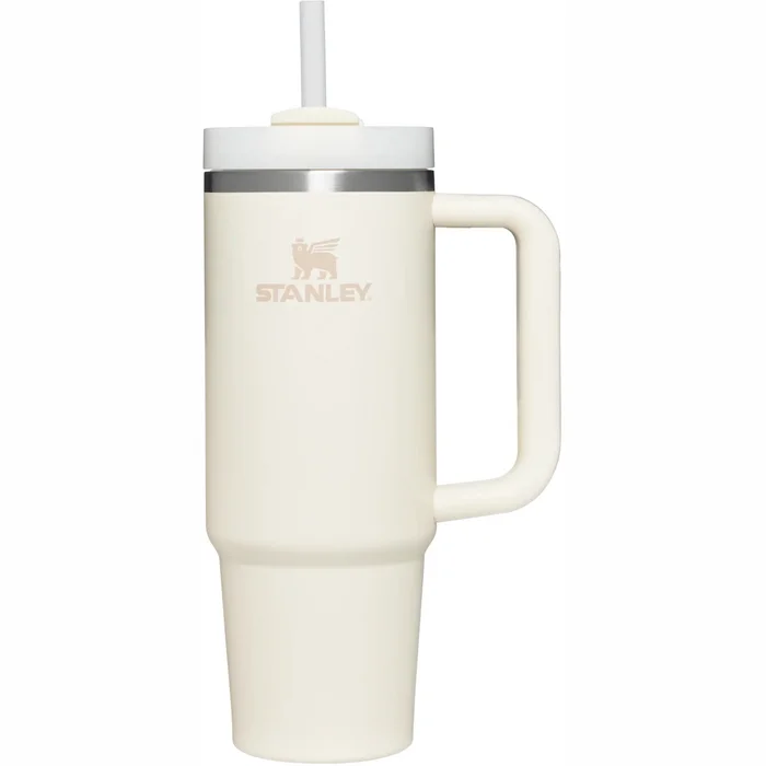 Termokrūze ar salmiņu Stanley The Quencher H2.O FlowState Tumbler 0.89l Cream 2.0