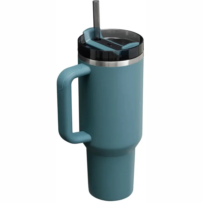 Termokrūze ar salmiņu Stanley The Quencher H2.O FlowState Tumbler 1.18l Blue Spruce