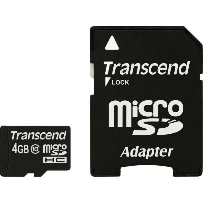 Atmiņas karte Transcend 4GB Micro SDHC Class 10 + Adapter