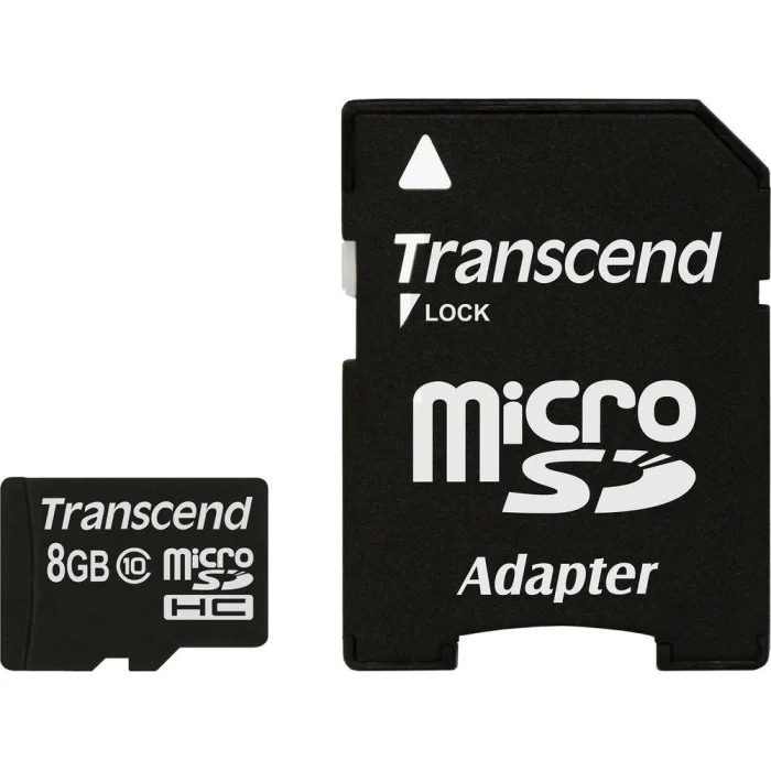 Atmiņas karte Transcend 8GB Micro SDHC Class 10 + Adapter
