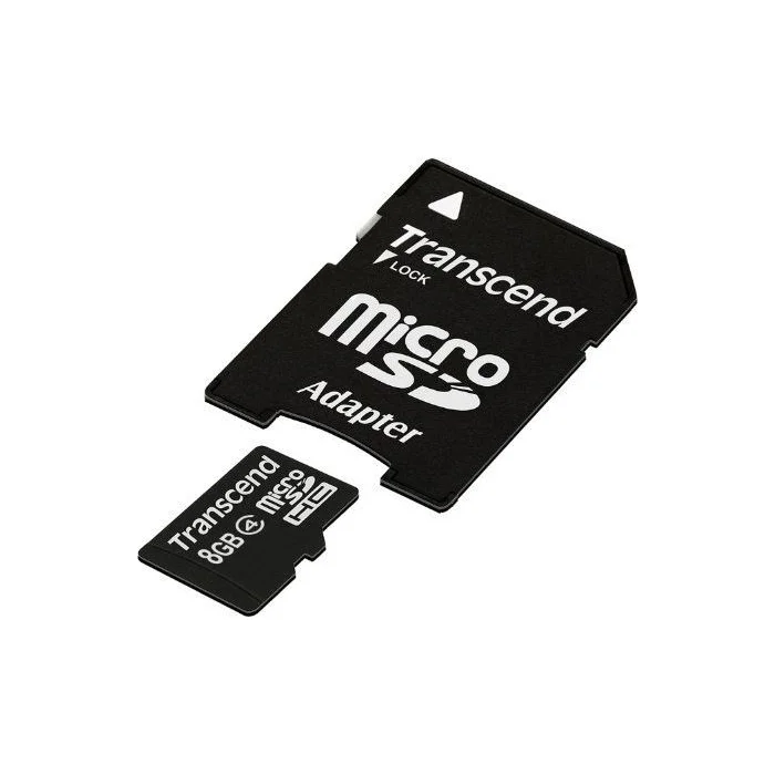 Atmiņas karte Transcend 8GB Micro SDHC Class 4 + Adapter