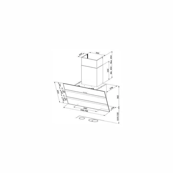 Tvaika nosūcējs Faber STEELMAX EV8 LED WH/X A55 330.0538.525