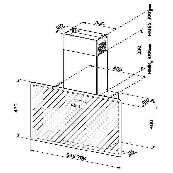 Tvaika nosūcējs Faber V-Air Flat KL A80