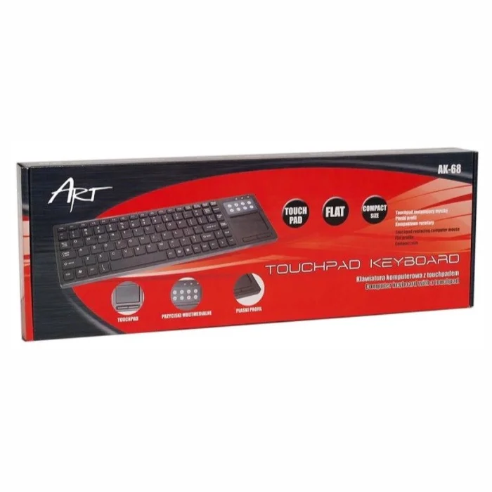 Klaviatūra ART Klart AK-68 Keyboard + Touchpad Black ENG