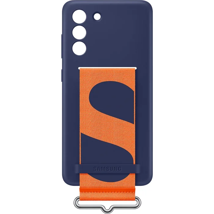 Samsung Galaxy S21 FE Silicone Cover with Strap Navy