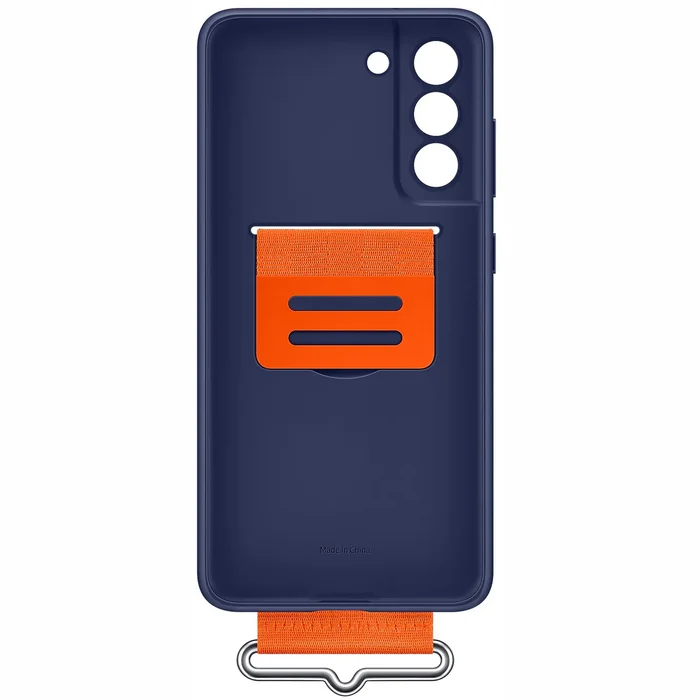 Samsung Galaxy S21 FE Silicone Cover with Strap Navy