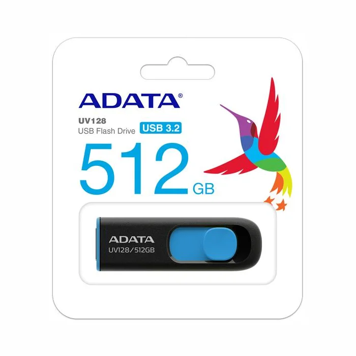 USB zibatmiņa Adata UV150 512GB USB 3.2 AUV128-512G-RBE Black