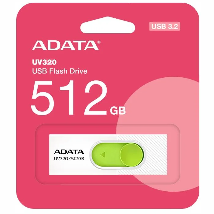 USB zibatmiņa Adata UV320 512GB USB 3.1 AUV320-512G-RWHGN White