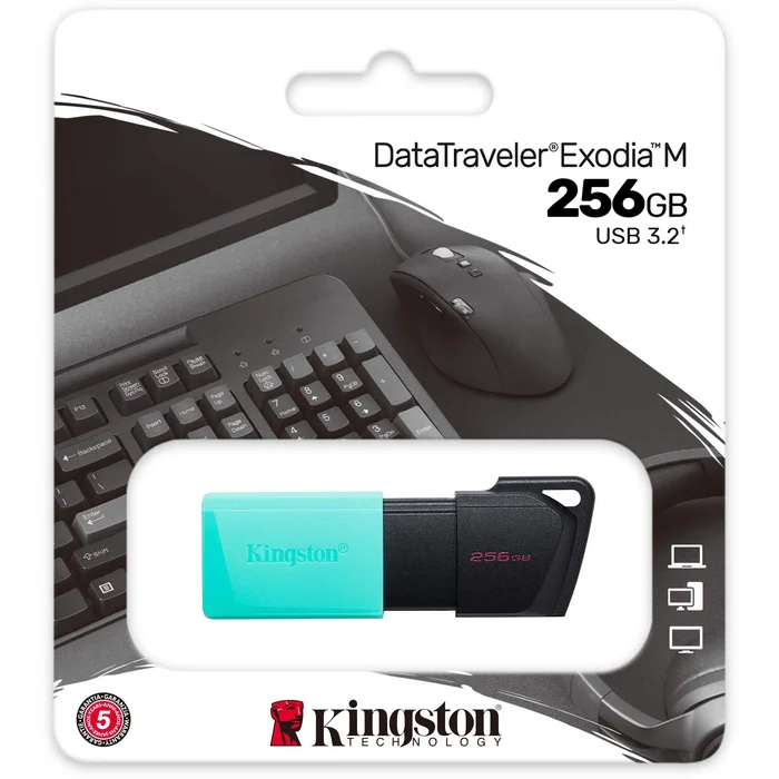 USB zibatmiņa Kingston DataTraveler Exodia M 256 GB Black/Teal