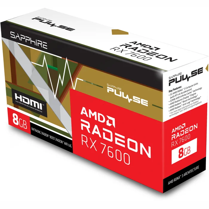 Videokarte Sapphire AMD Radeon RX 7600 8GB