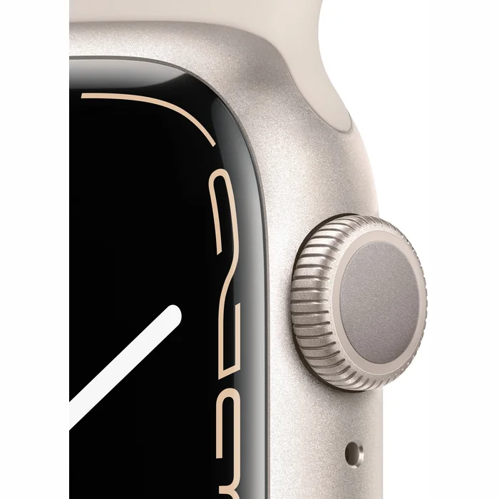 Viedpulkstenis Apple Watch Series 7 GPS 41mm Starlight Aluminium Case with Starlight Sport Band [Mazlietots, komplektācijā neietilpst lādētājs]
