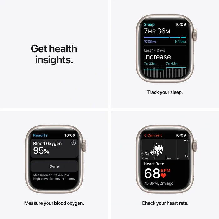 Viedpulkstenis Apple Watch Series 7 GPS 41mm Starlight Aluminium Case with Starlight Sport Band [Mazlietots, komplektācijā neietilpst lādētājs]