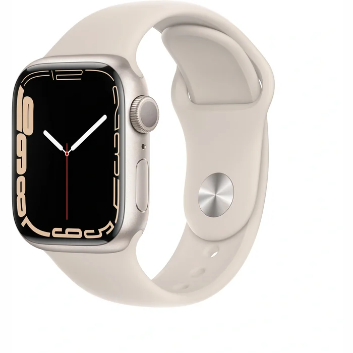 Viedpulkstenis Apple Watch Series 7 GPS 41mm Starlight Aluminium Case with Starlight Sport Band [Mazlietots, komplektācijā neietilpst lādētājs]