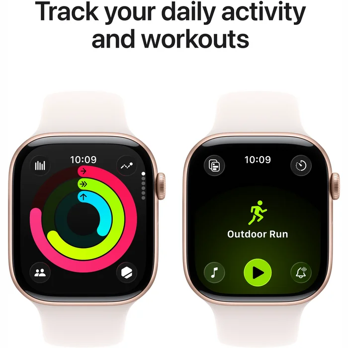 Apple Watch Series 11 GPS + Cellular 42mm Rose Gold Aluminium Case with Light Blush Sport Band-S/M