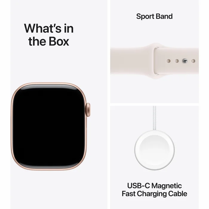 Apple Watch Series 11 GPS + Cellular 42mm Rose Gold Aluminium Case with Light Blush Sport Band - M/L