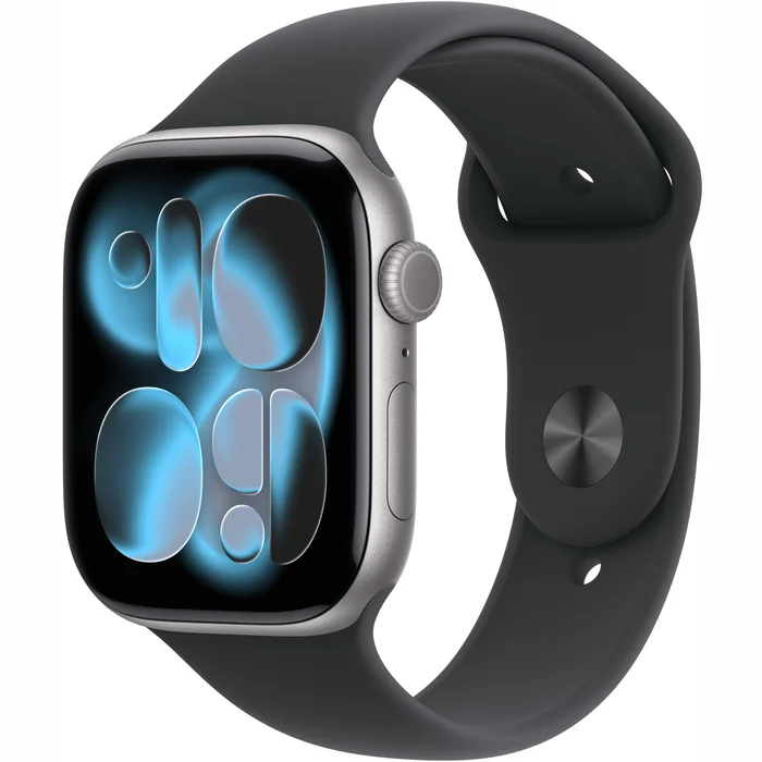 Apple Watch Series 11 GPS + Cellular 42mm Space Grey Aluminium Case with Black Sport Band - M/L