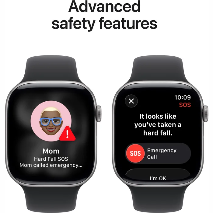 Apple Watch Series 11 GPS + Cellular 42mm Space Grey Aluminium Case with Black Sport Band - M/L