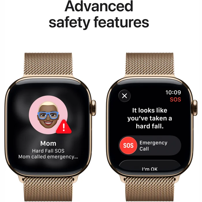 Apple Watch Series 11 GPS + Cellular 42mm Gold Titanium Case with Gold Milanese Loop