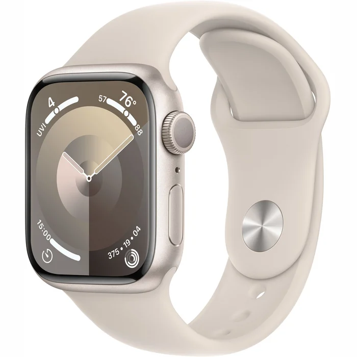 Viedpulkstenis Apple Watch Series 9 GPS 41mm Starlight Aluminium Case with Starlight Sport Band - M/L