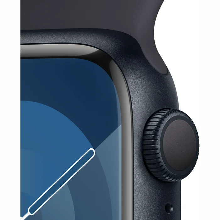 Viedpulkstenis Apple Watch Series 9 GPS 41mm Midnight Aluminium Case with Midnight Sport Band - S/M