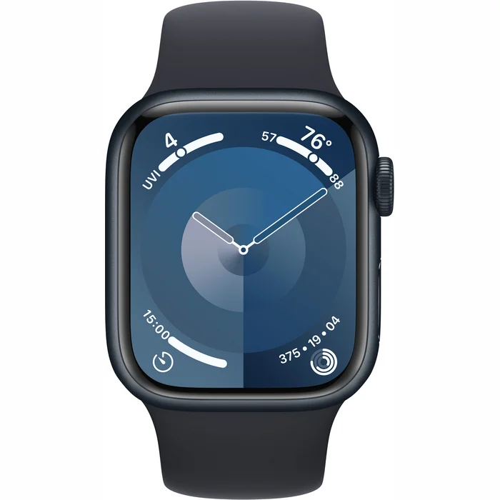 Viedpulkstenis Apple Watch Series 9 GPS 41mm Midnight Aluminium Case with Midnight Sport Band - S/M