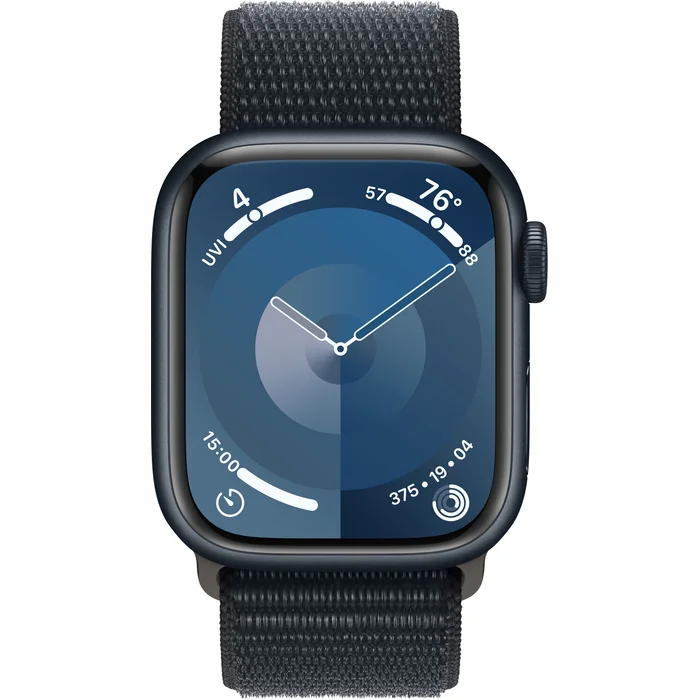 Viedpulkstenis Apple Watch Series 9 GPS 41mm Midnight Aluminium Case with Midnight Sport Loop