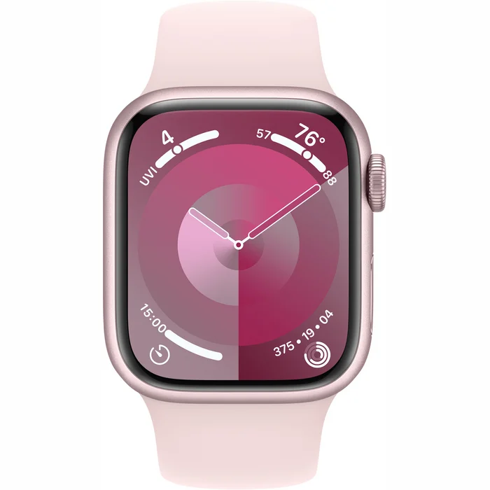 Viedpulkstenis Apple Watch Series 9 GPS 41mm Pink Aluminium Case with Light Pink Sport Band - S/M
