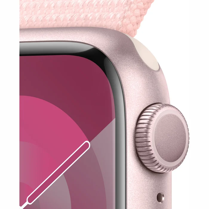 Viedpulkstenis Apple Watch Series 9 GPS 41mm Pink Aluminium Case with Light Pink Sport Loop