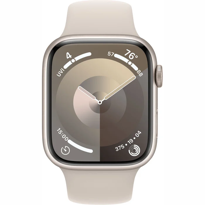 Viedpulkstenis Apple Watch Series 9 GPS 45mm Starlight Aluminium Case with Starlight Sport Band - S/M
