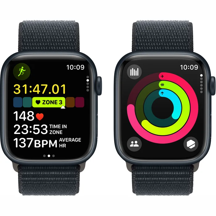 Viedpulkstenis Apple Watch Series 9 GPS 45mm Midnight Aluminium Case with Midnight Sport Loop