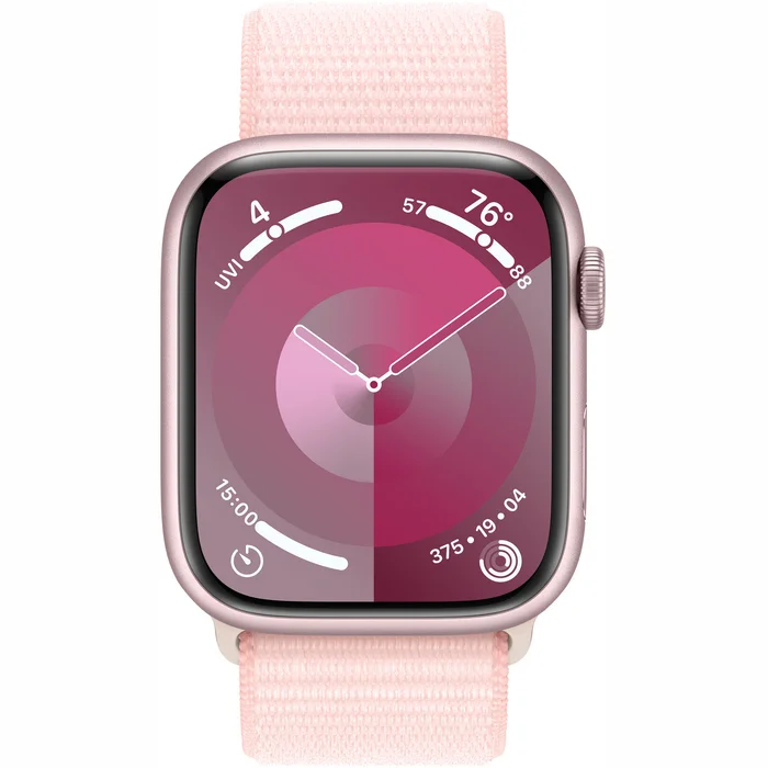 Viedpulkstenis Apple Watch Series 9 GPS 45mm Pink Aluminium Case with Light Pink Sport Loop
