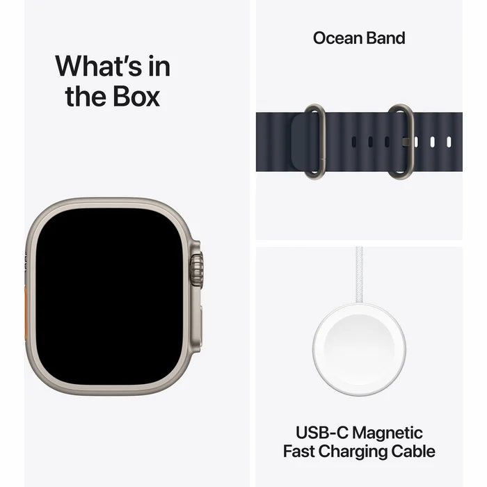 Viedpulkstenis Apple Watch Ultra 2 GPS + Cellular 49mm Natural Titanium Case with Navy Ocean Band