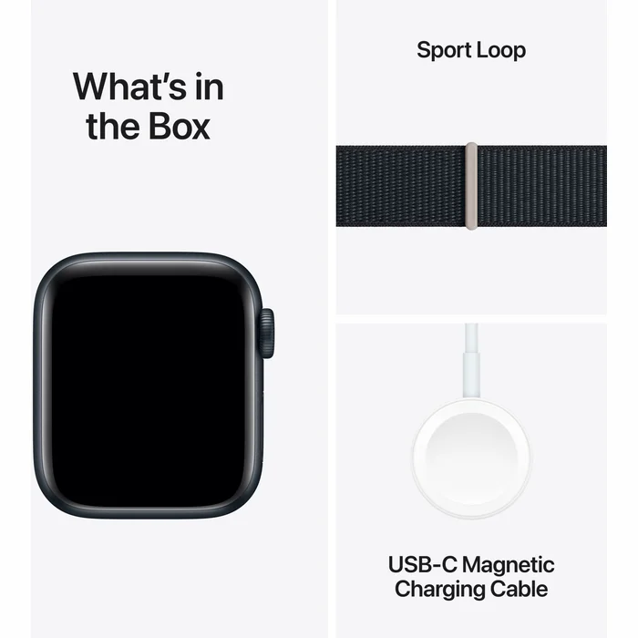 Viedpulkstenis Apple Watch SE 2023 GPS 40mm Midnight Aluminium Case with Midnight Sport Loop