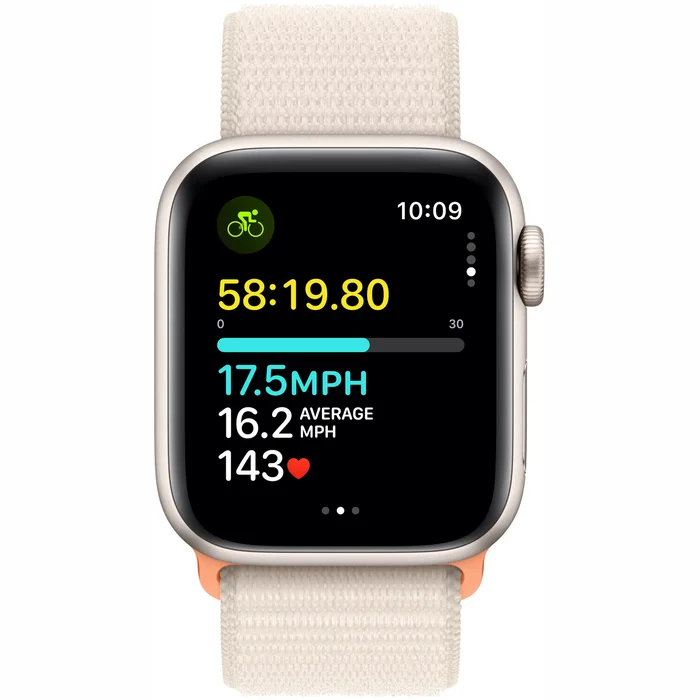 Viedpulkstenis Apple Watch SE 2023 GPS 44mm Starlight Aluminium Case with Starlight Sport Loop