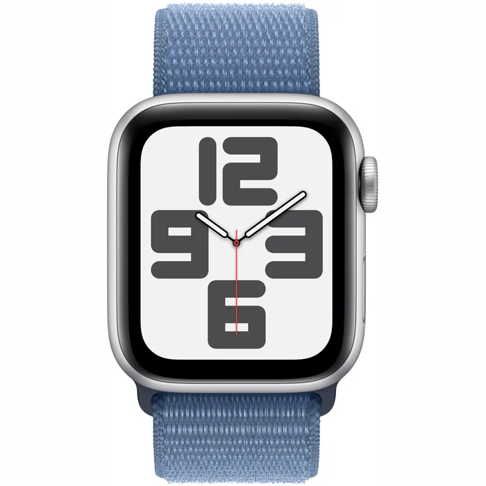 Viedpulkstenis Apple Watch SE 2023 GPS 44mm Silver Aluminium Case with Winter Blue Sport Loop