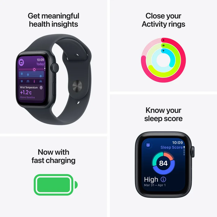Apple Watch SE 3 GPS + Cellular 44mm Midnight Aluminium Case with Midnight Sport Band - M/L