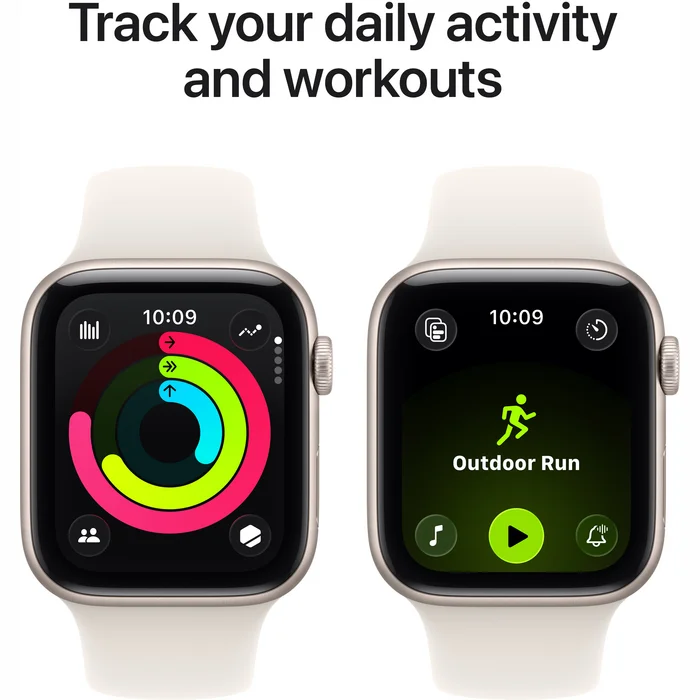 Apple Watch SE 3 GPS + Cellular 44mm Starlight Aluminium Case with Starlight Sport Band - M/L