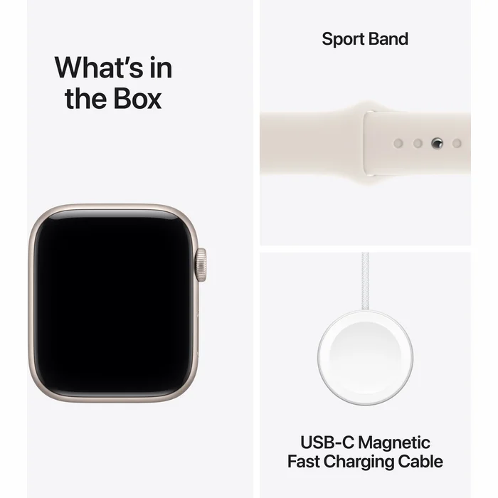 Apple Watch SE 3 GPS + Cellular 44mm Starlight Aluminium Case with Starlight Sport Band - S/M