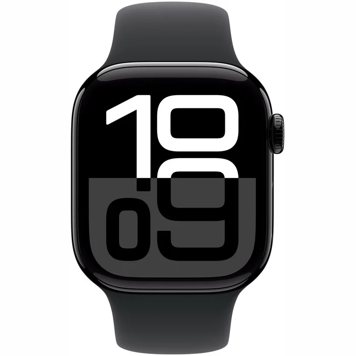 Viedpulkstenis Apple Watch Series 10 GPS 42mm Jet Black Aluminium Case with Black Sport Band - S/M